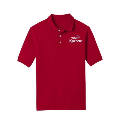 Short Sleeve Cotton Polo T-Shirt Red